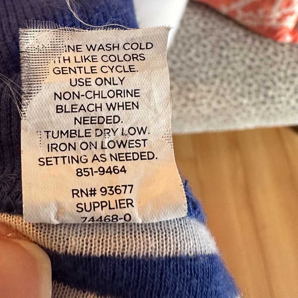 Liz Claiborne Blue Open Front Cardigan weekend royal blue stripes long cozy sz L - Picture 15 of 15